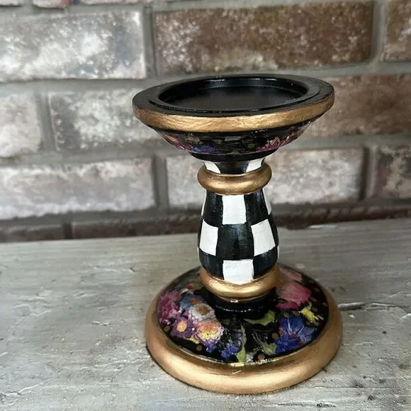 - Pair of Hand-painted Candle holders - Picture 4 of 5